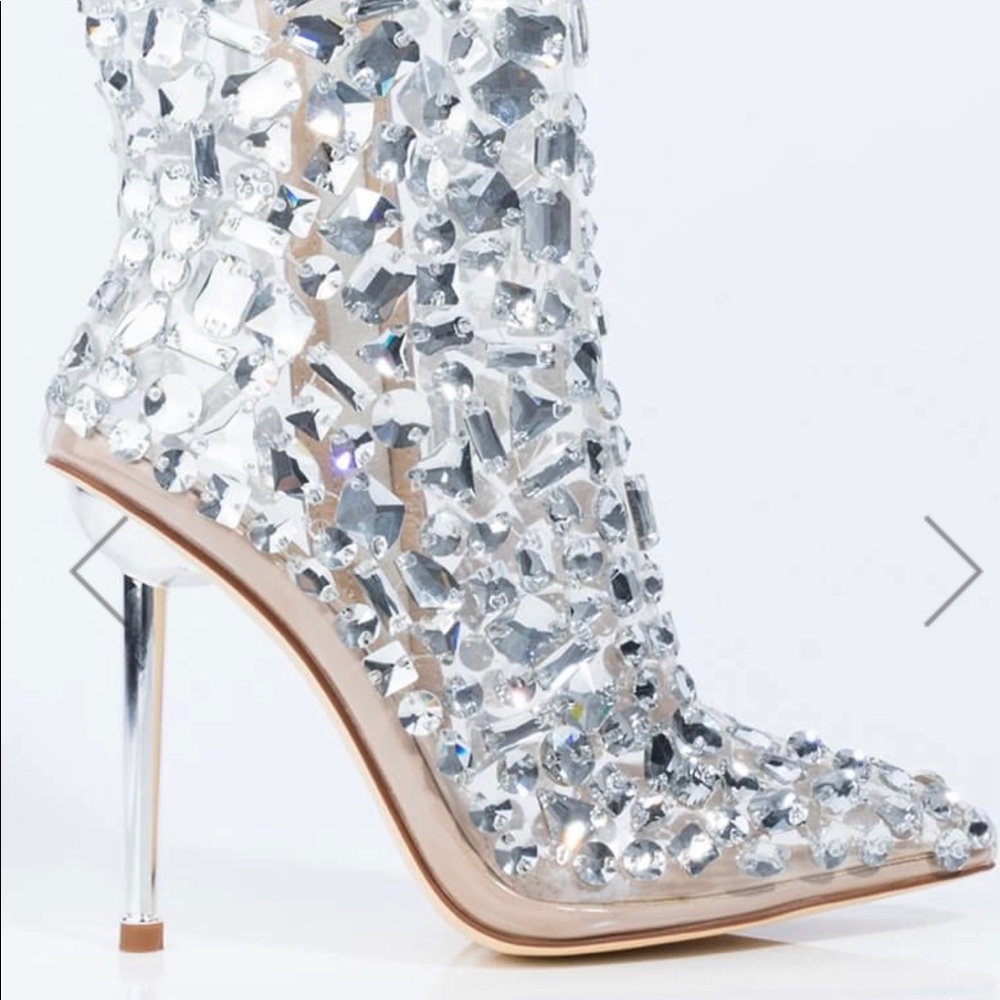 Clear studded  bootie